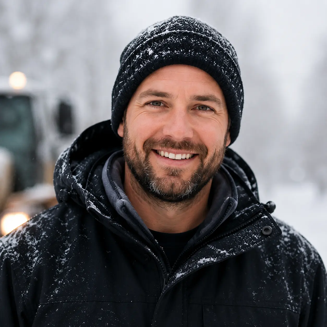 Snow management software popup showing a live work order with crew dispatch status, assigned winter service tasks, route updates, and job progress during active snow operations